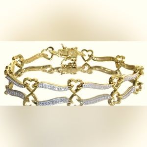 Beautiful Diamond Accented Heart Bracelet